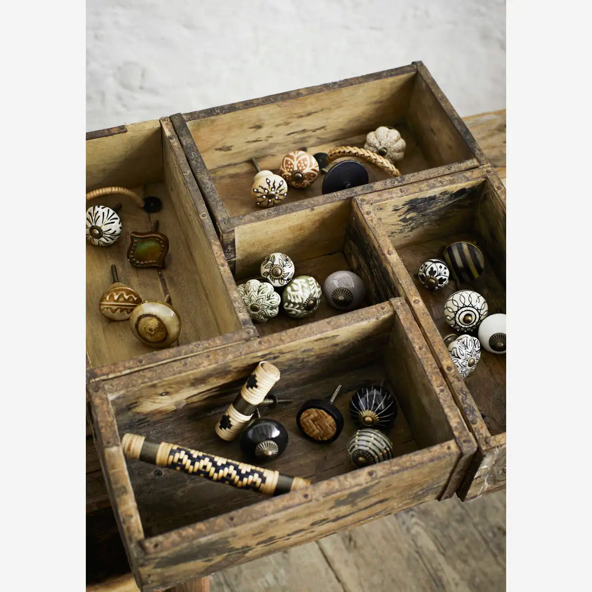 offwhite og gull dørknott