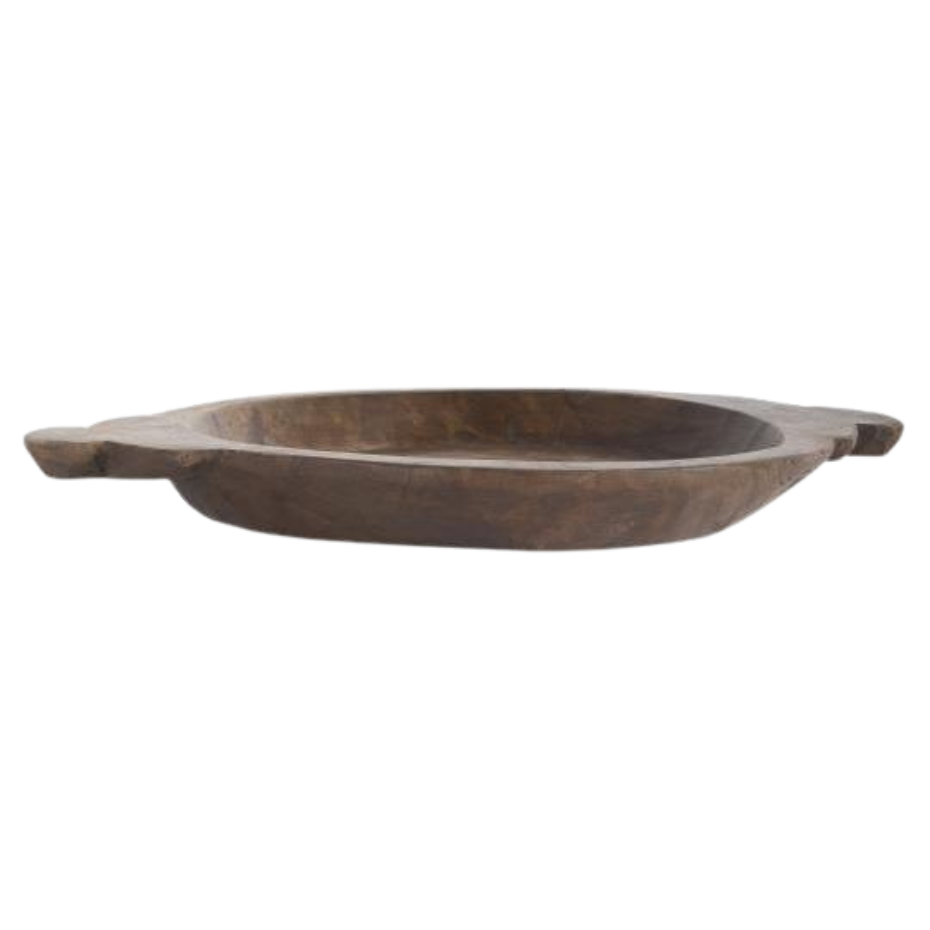 Indisk chapati trefat i gjenbrukstre fra IB Laursen – håndlaget og unikt, med naturlig brun finish og rustikk sjarm.