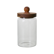 Glasskrukke med trelokk i klar og brun – KALLE kjøkkenoppbevaring