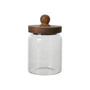 glasskrukkemed trelokk i klar og brun – KALLE burk