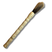 Vintage kinesisk kalligrafi-kost med håndtak i ben og naturlig bust – dekorativ børste 40 cm