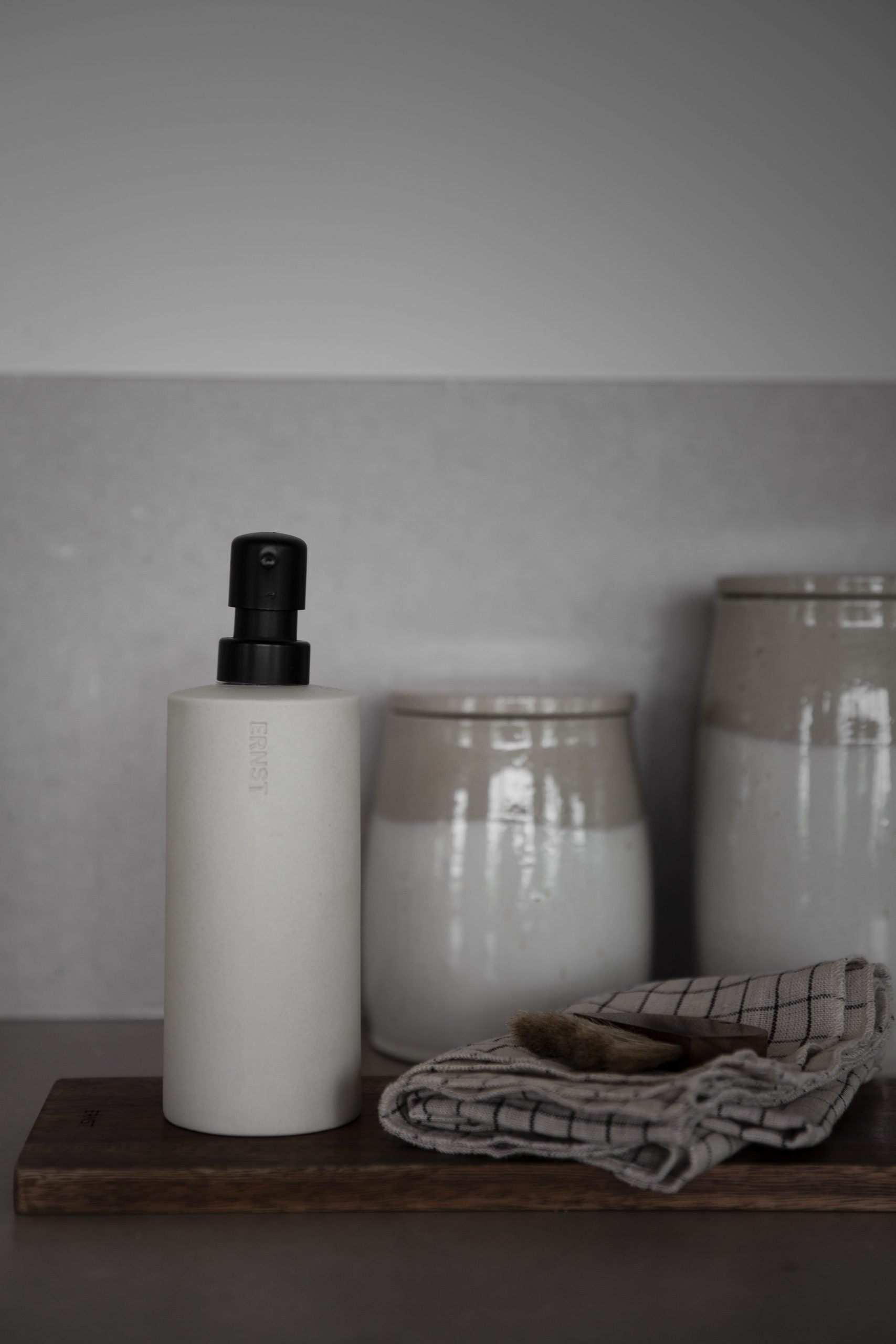 Kjøkkenhåndkle Lin, Natur/Blå rutet