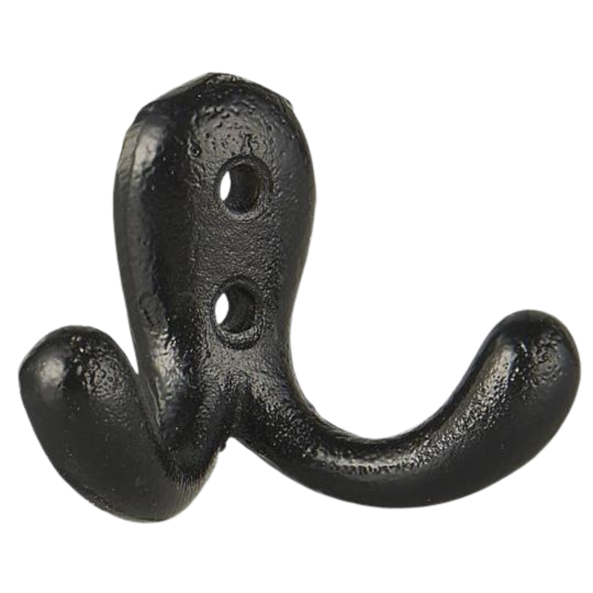 Sort dobbel knagg i metall – liten krok for bad eller entré