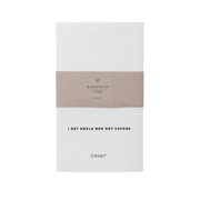 Komposterbare kjøkkenkluter i hvitt med sitatet "I det enkla bor det vackra" fra ERNST