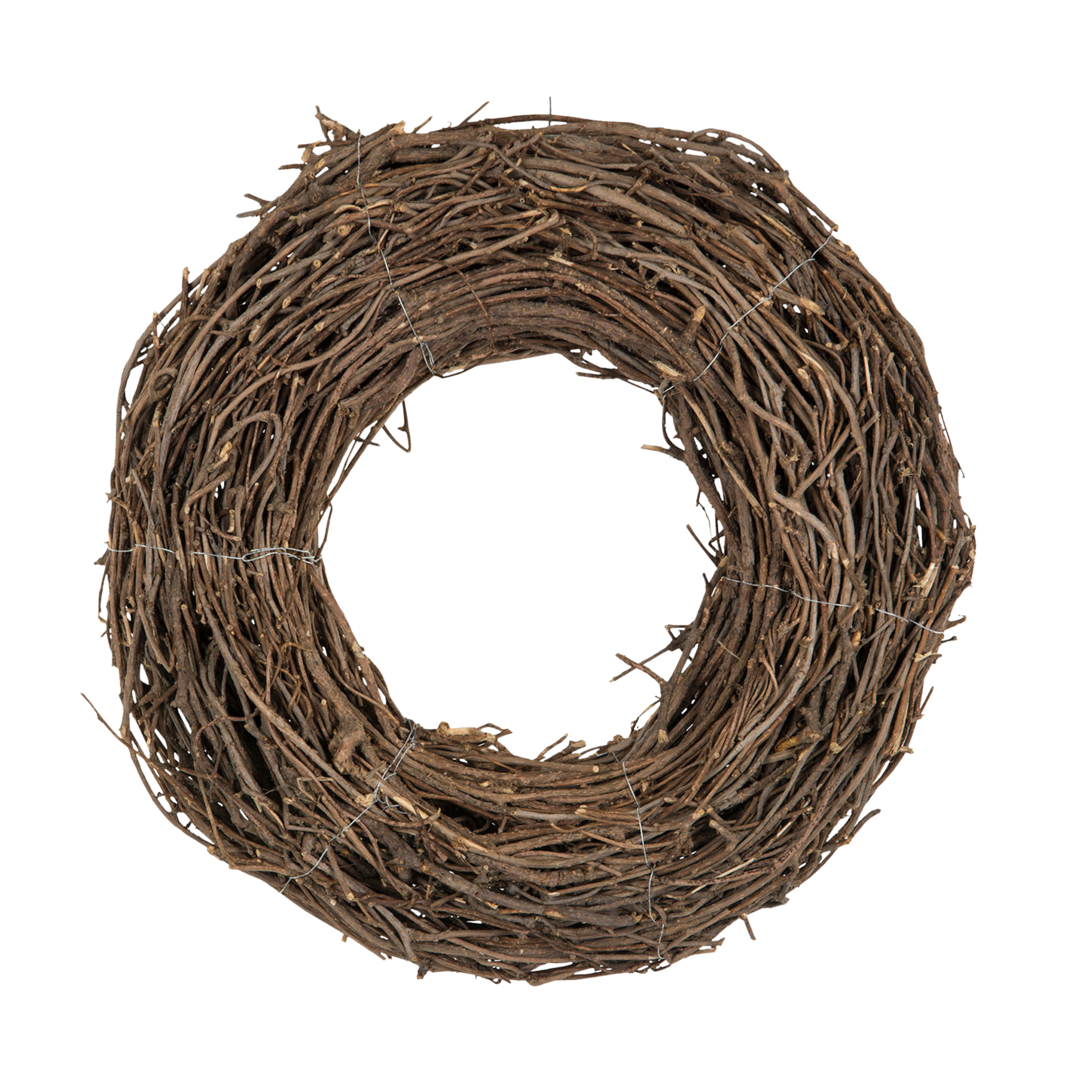 Krans av naturgrener – rustikk dekorasjonskrans i brun naturtone Ø45 cm