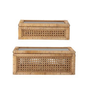 Lilly eske i rotting med glasslokk, to størrelser i naturfarge