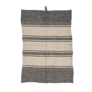 Linen Dash kjøkkenhåndkle i natur og sort lin, 50x70 cm