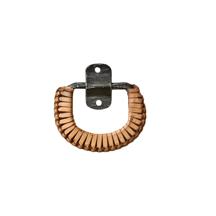 Loke dørhåndtak i jern og jute fra Affari of Sweden – rustikk stil i svart og brun
