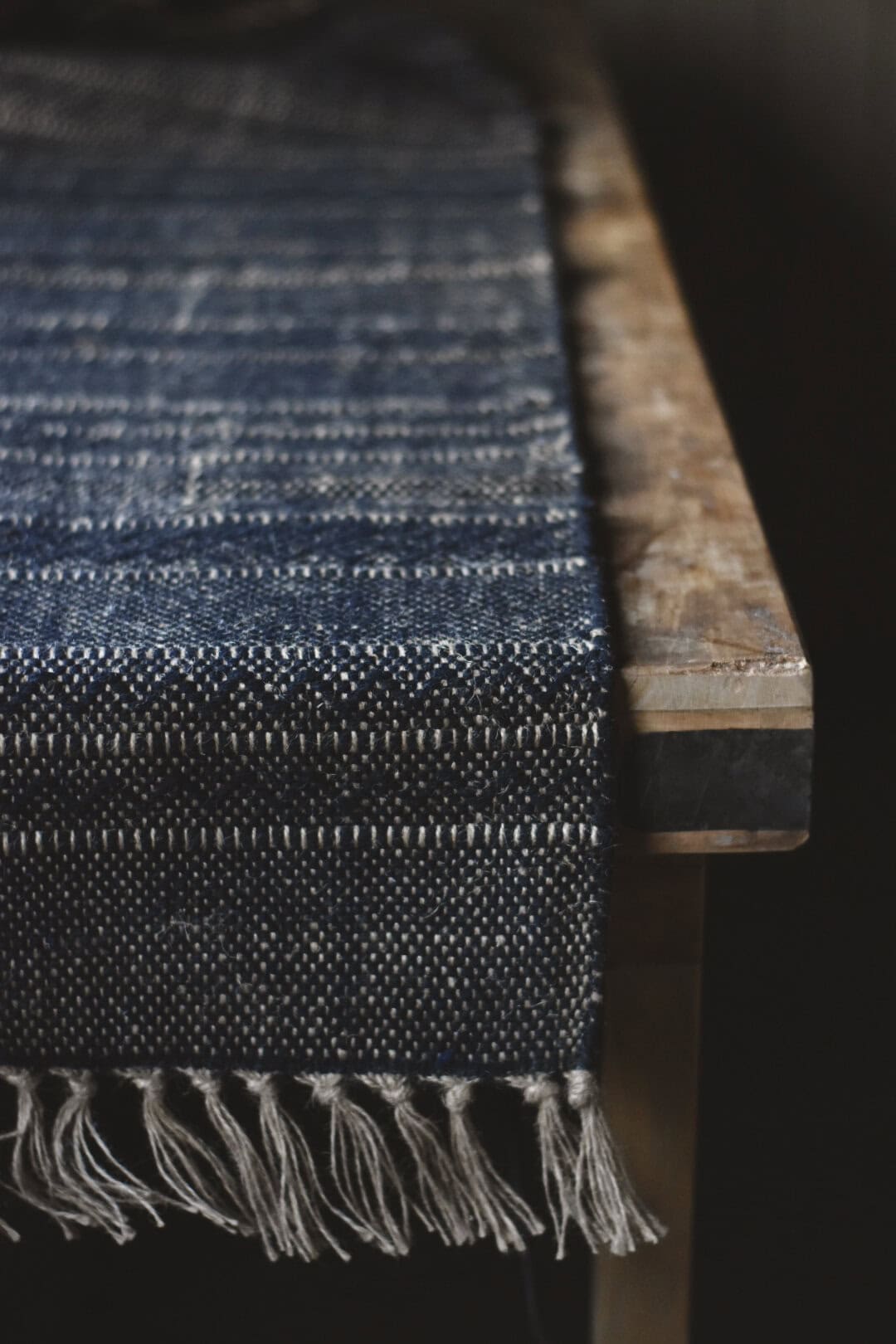 Løper i jute og bomull – sort