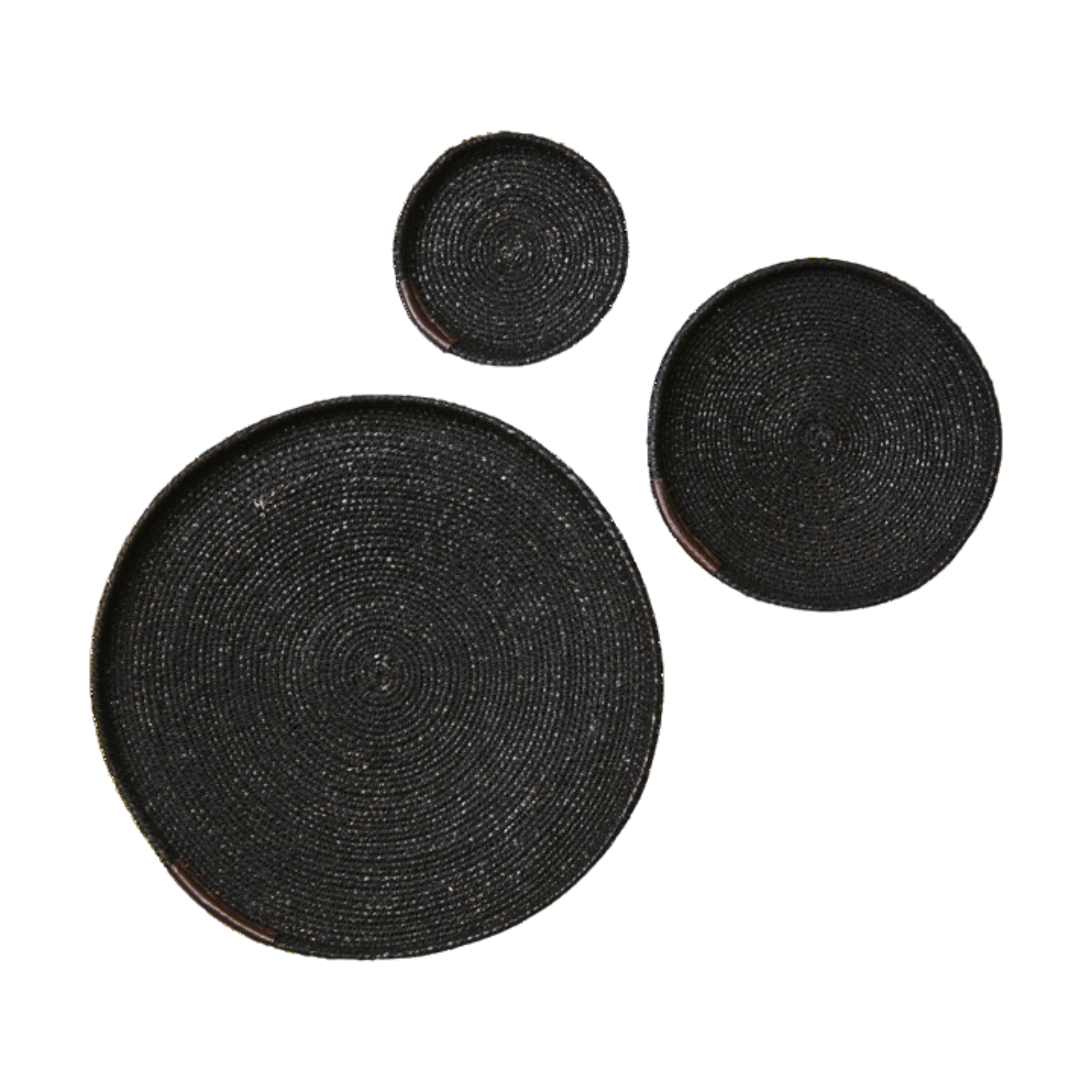 Madiba fat i naturmateriale med lærdetalj – sett med 3 (Kopi)