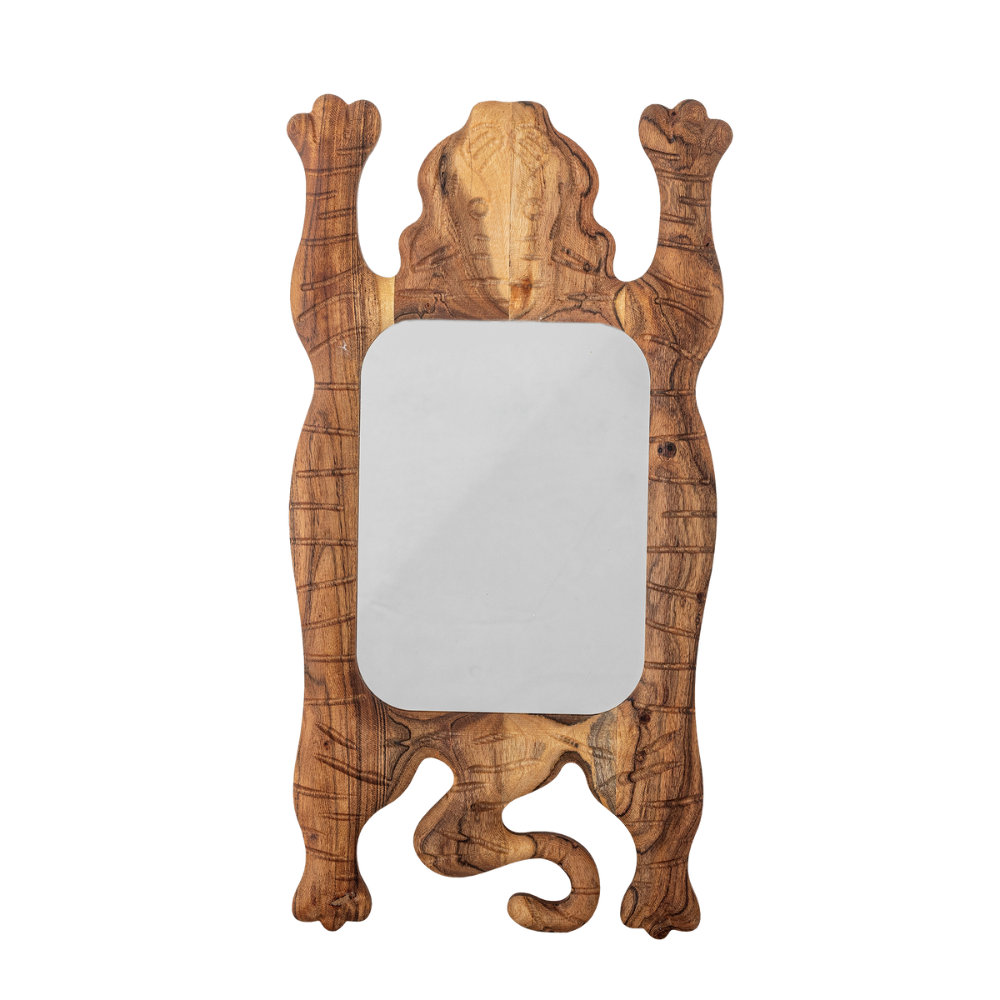 Bloomingville Marga veggspeil – håndskåret tiger i mangotre