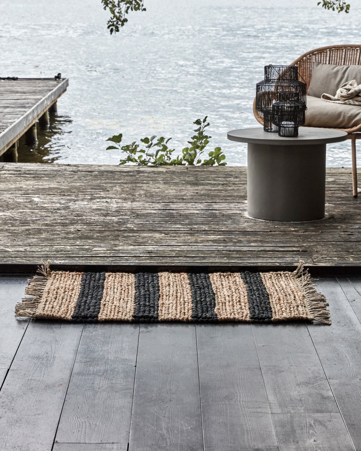 House Doctor Rimi Teppe Natur/Sort – 60x90 cm