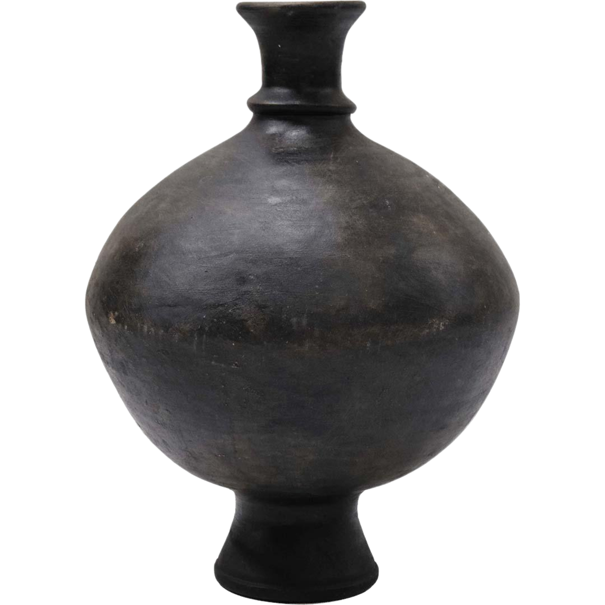 Merlot rustikk svart leirvase fra Trademark Living, håndlaget med matt overflate og organisk form