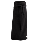 Ernst midjeforkle langt i svart bomull – tidløst kjøkkenforkle med praktisk lomme