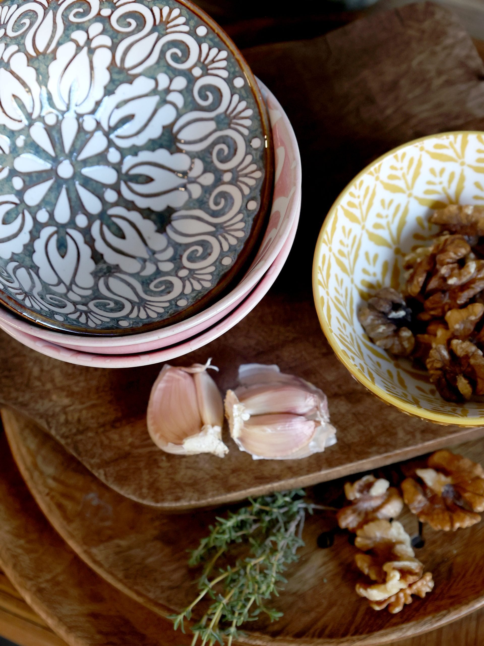 Mønstret skål, Honning