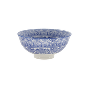 Blå mønstret porselensskål fra Arés-serien, Ø12 cm – håndmalt design i orientalsk stil.