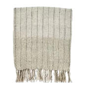 Newton pledd i lin og bomull med frynser – Olsson &amp; Jensen, HomeByGard interiør