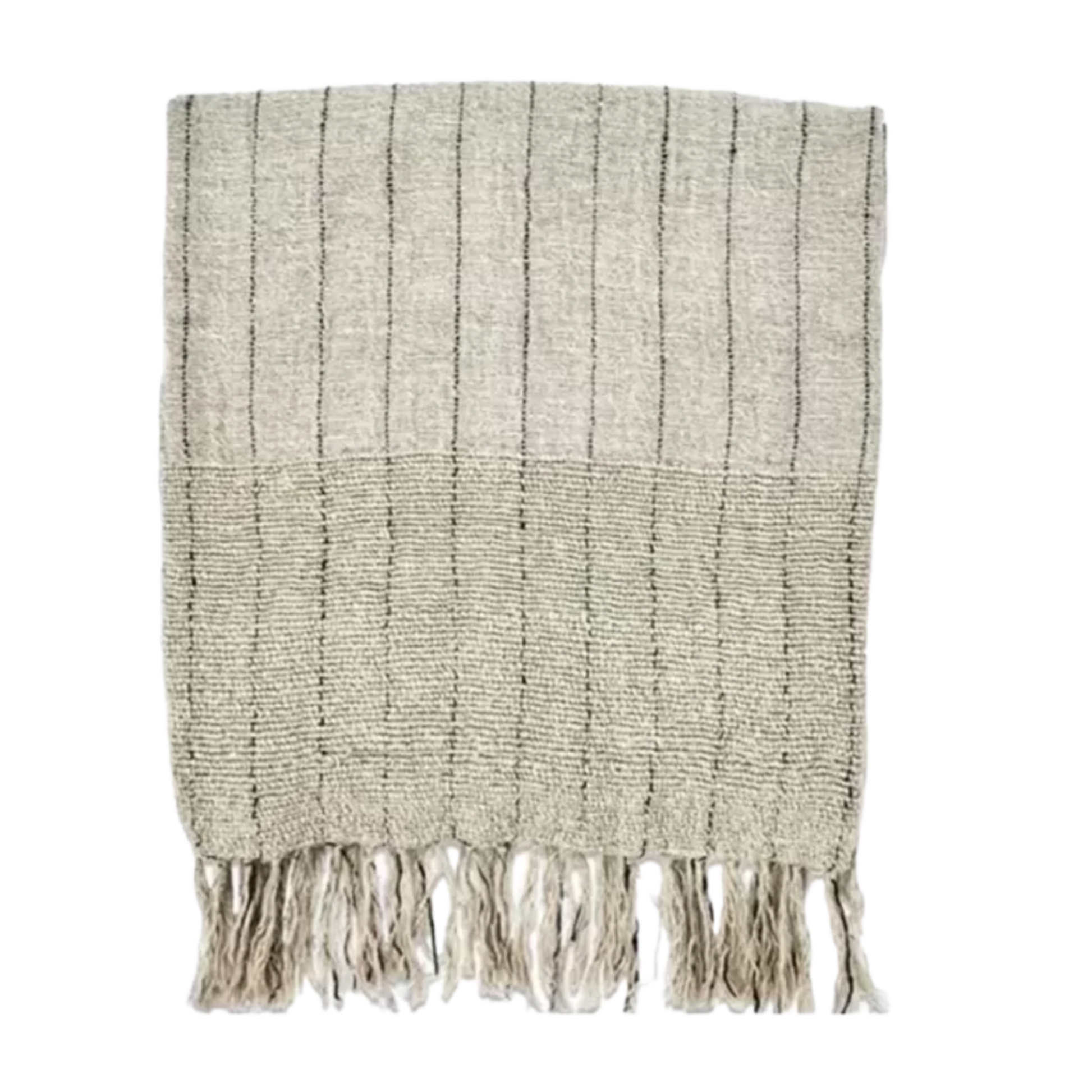 Newton pledd i lin og bomull med frynser – Olsson &amp; Jensen, HomeByGard interiør