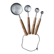 Målesett i rustfritt stål med håndtak i mangotre – NICO