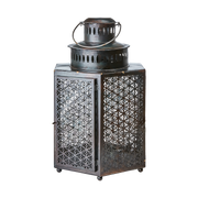 ORYX Lykt M svart/brun – dekorativ jernlykt med mønster, Ø25xH37 cm