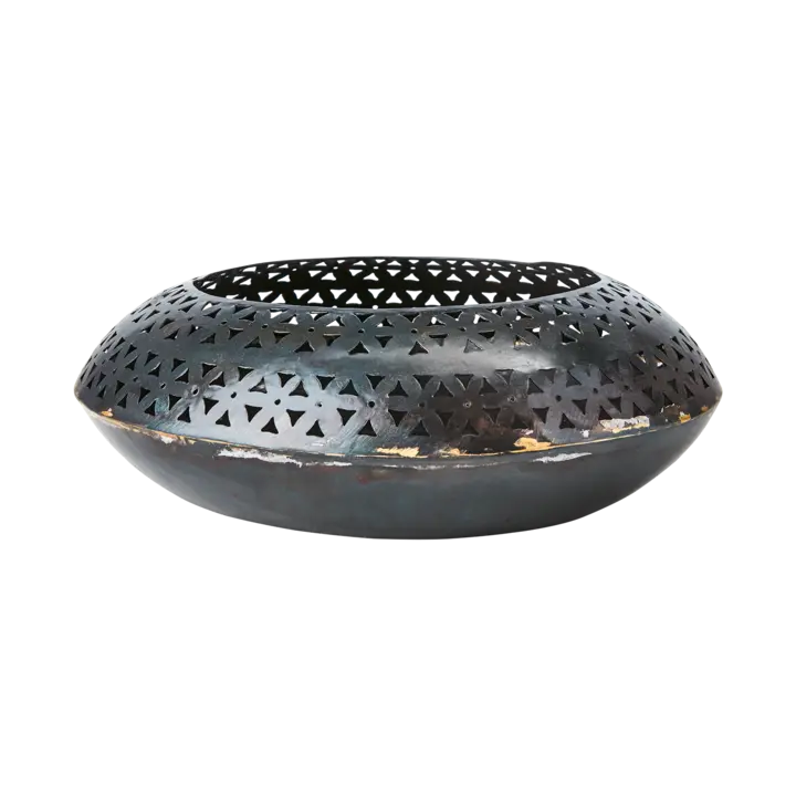 Oryx lysholder XL svart i jern med utskårne mønstre