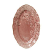 Ovalt serveringsfat i Old Rose fra Sthål Ceramics – håndlaget stengods med krakelert glasur.