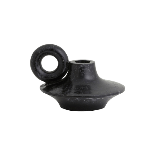 PALAWAN liten lysestake fra Nordal i antikk svart metall, laget av støpejern og aluminium med rustikk overflate og ringdetalj.