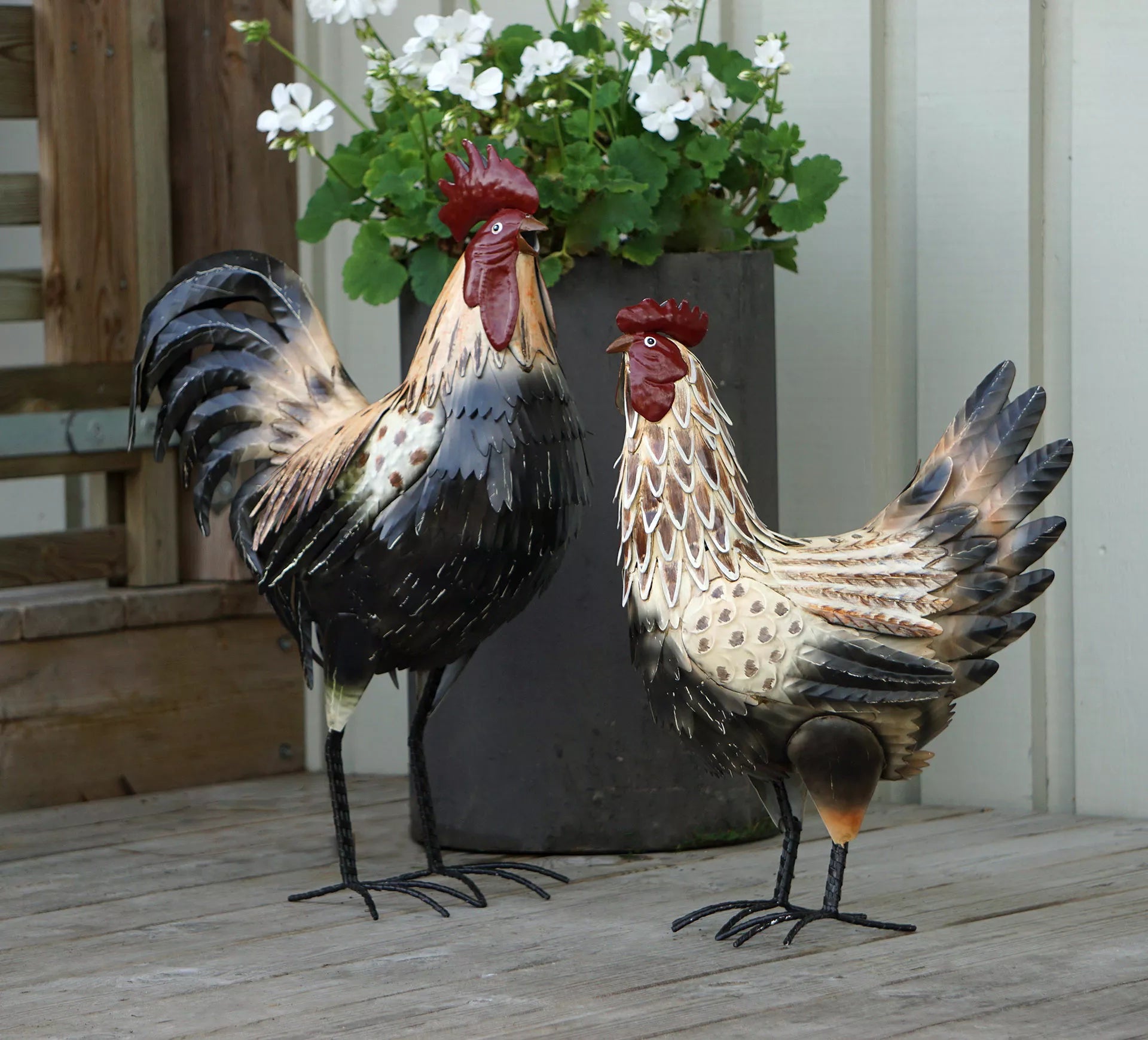 Påskehøne i metall, Beige