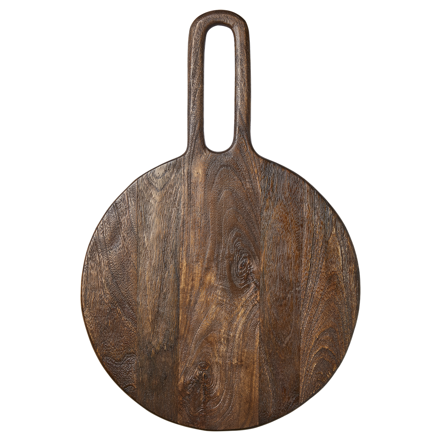 Stort rundt skjærebrett i mangotre med håndtak – PORTLAND L