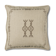  Ib Laursen pute i lin 50x50 cm – linfarget med brunt broderi inspirert av Marrakech. 