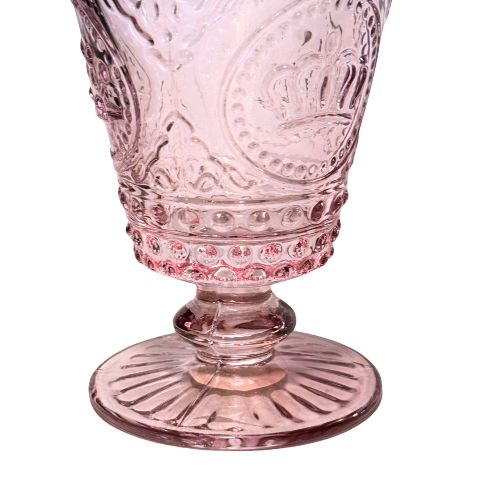 Rosa Drikkeglass med Stett, Vintage Stil - 2 pk