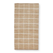 Rutete juteteppe 70x140 cm i natur beige og brun