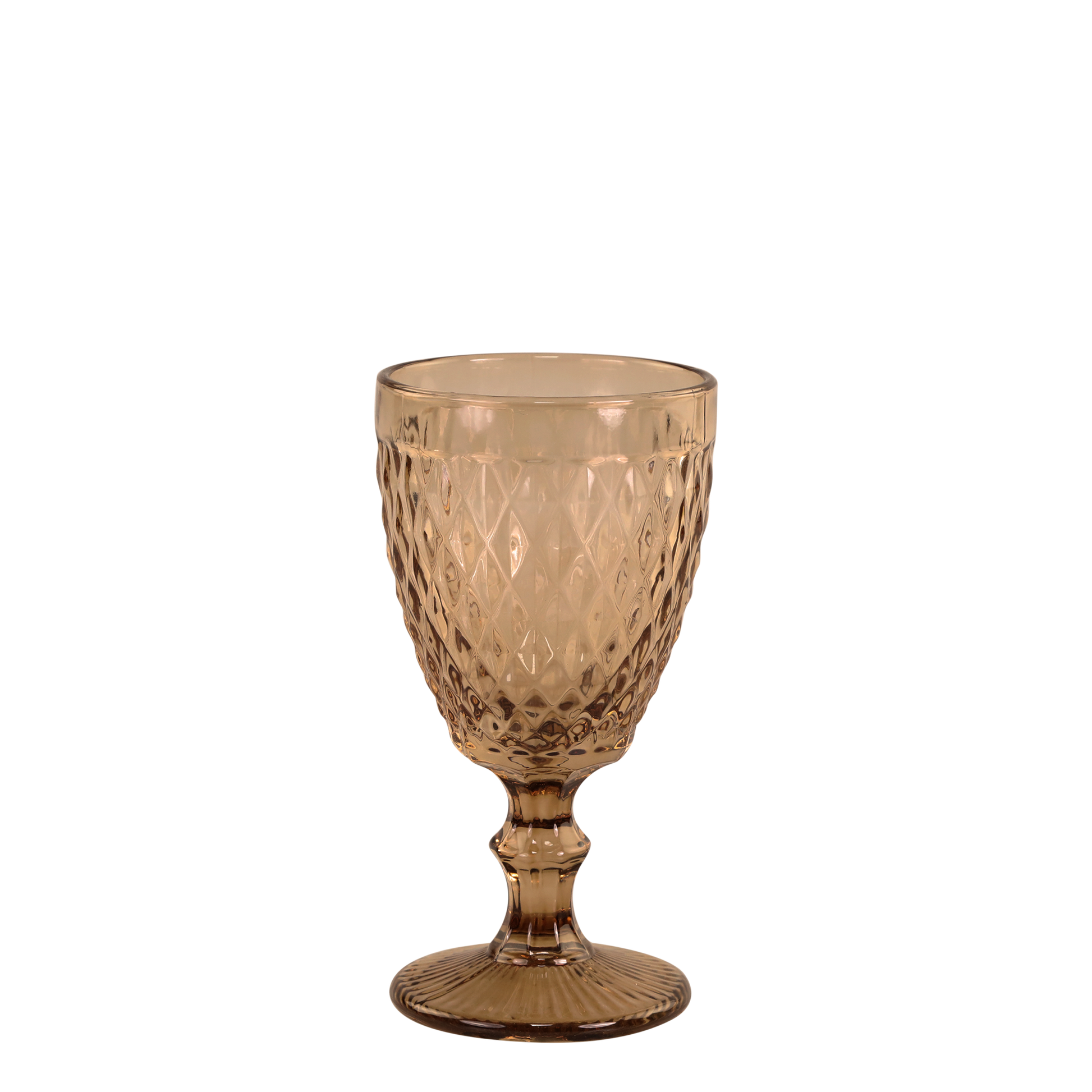 Saint Emilion vinglass 210 ml i honningfarget glass – elegant fasettslipt design