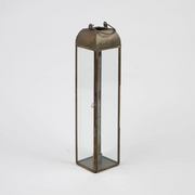 Samos metalllykt 37 cm i brun finish – klassisk lykt i jern og glass