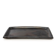 Sort Burned Sushi serveringsfat i håndlaget terrakotta 36x17 cm