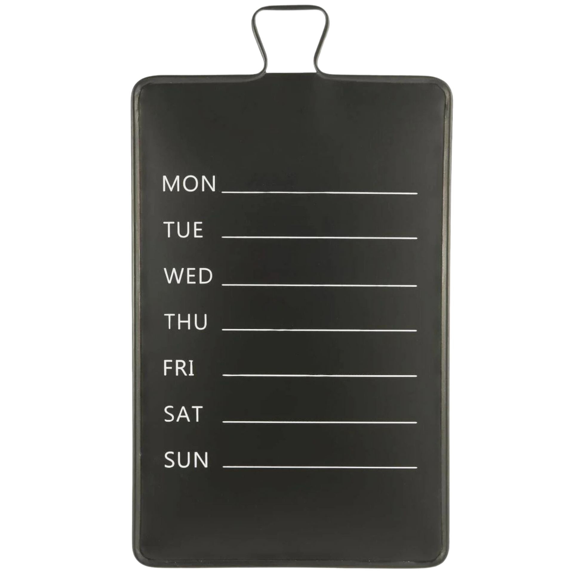 IB Laursen ukekalender i metall – sort tavle med ukedager i hvitt