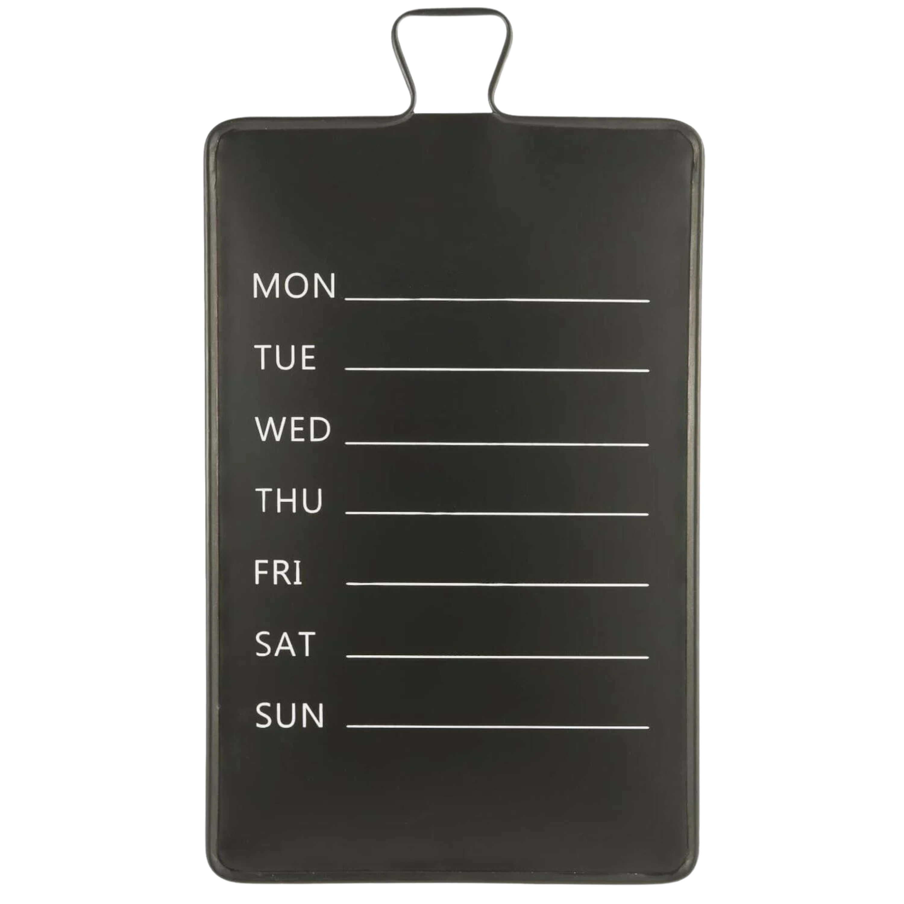 IB Laursen ukekalender i metall – sort tavle med ukedager i hvitt