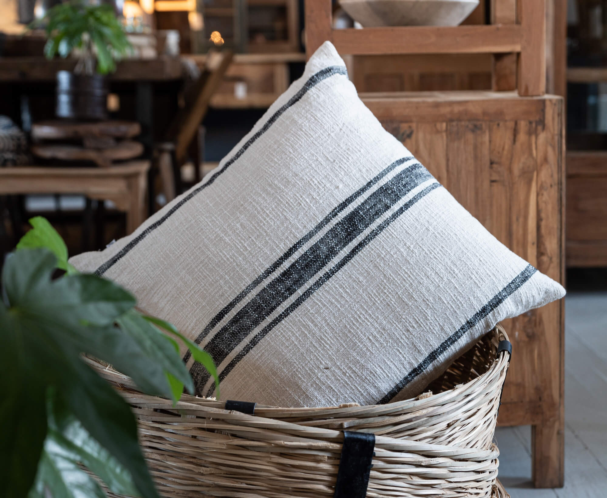 Steinvasket Linpute 50x50 cm