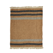 Libeco Nairobi linteppe 110×180 med jordtoner og striper