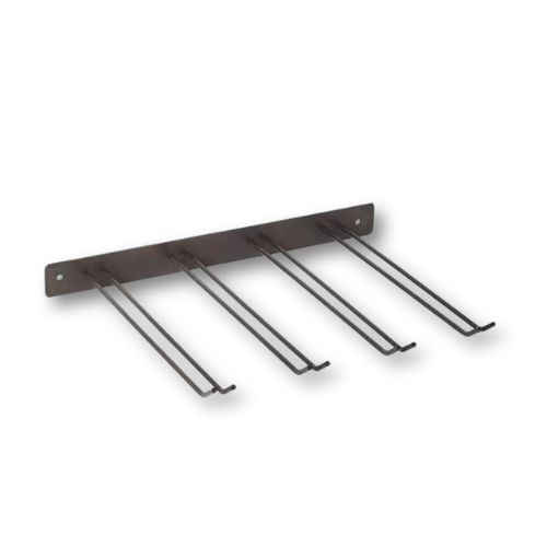 veggmontert vinglassholder metall sort