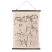 veggbonad i stoff botanisk motiv naturfarger