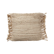 pute i jute med frynser naturfarget