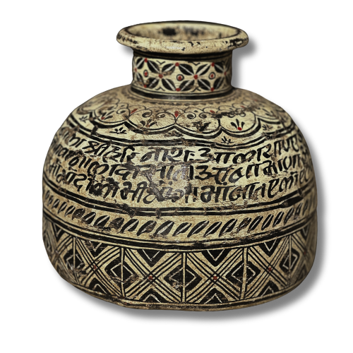 rustikk metallvase dekor