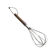 ERNST visp i rustfritt stål med håndtak i mørkt mangotre.